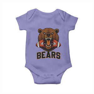 Football Player Gift Baby Onesie Fierce Bear Biting Ball TS12 Violet Print Your Wear