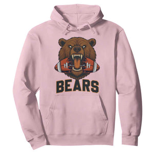 Football Player Gift Hoodie Fierce Bear Biting Ball TS12 Light Pink Print Your Wear