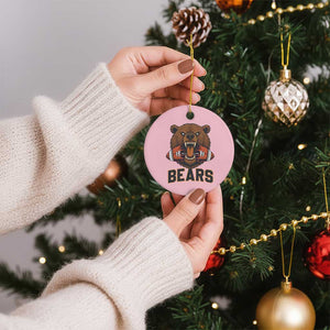 Football Player Gift Ceramic Ornament Fierce Bear Biting Ball TS12 1pc Light Pink Print Your Wear