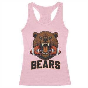 Football Player Gift Racerback Tank Top Fierce Bear Biting Ball TS12 Light Pink Print Your Wear