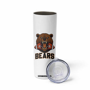 Football Player Gift Skinny Tumbler Fierce Bear Biting Ball TS12 Print Your Wear