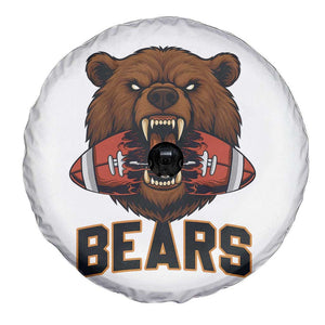 Football Player Gift Spare Tire Cover Fierce Bear Biting Ball TS12 Print Your Wear