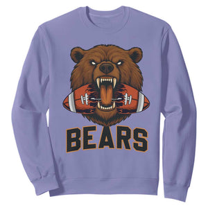 Football Player Gift Sweatshirt Fierce Bear Biting Ball TS12 Violet Print Your Wear
