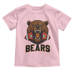 Football Player Gift Toddler T Shirt Fierce Bear Biting Ball TS12 Light Pink Print Your Wear