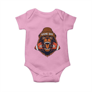Game Day Fierce Bear Biting Ball Baby Onesie Football Player Gift TS12 Light Pink Print Your Wear