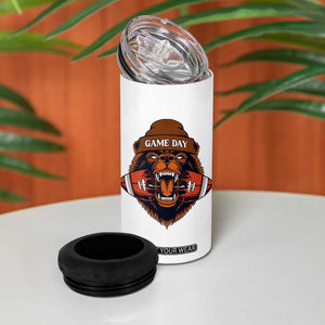 Game Day Fierce Bear Biting Ball 4 in 1 Can Cooler Tumbler Football Player Gift TS12 Print Your Wear