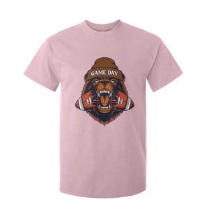 Game Day Fierce Bear Biting Ball T Shirt For Kid Football Player Gift TS12 Light Pink Print Your Wear