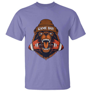 Game Day Fierce Bear Biting Ball T Shirt Football Player Gift TS12 Violet Print Your Wear