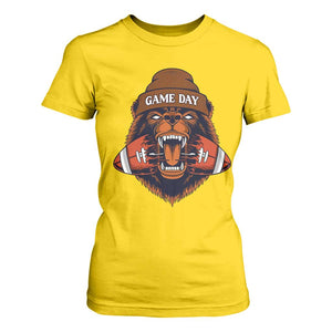Game Day Fierce Bear Biting Ball T Shirt For Women Football Player Gift TS12 Daisy Print Your Wear