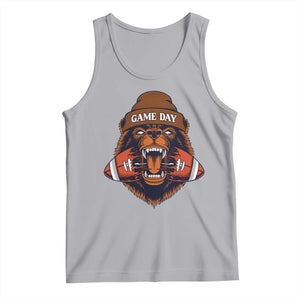 Game Day Fierce Bear Biting Ball Tank Top Football Player Gift TS12 Athletic Heather Print Your Wear