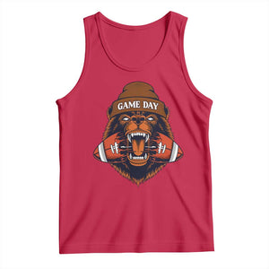 Game Day Fierce Bear Biting Ball Tank Top Football Player Gift TS12 Red Print Your Wear