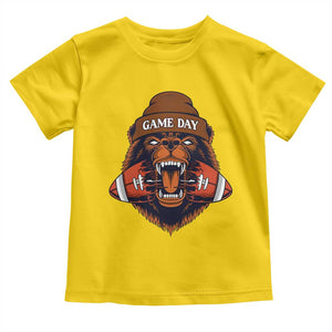 Game Day Fierce Bear Biting Ball Toddler T Shirt Football Player Gift TS12 Daisy Print Your Wear