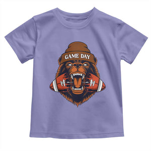 Game Day Fierce Bear Biting Ball Toddler T Shirt Football Player Gift TS12 Violet Print Your Wear