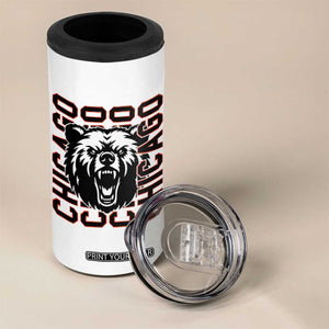 Game Day Football Fan Gift 4 in 1 Can Cooler Tumbler Chicago With Bear TS12 Print Your Wear