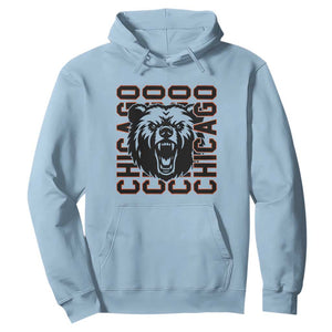 Game Day Football Fan Gift Hoodie Chicago With Bear TS12 Light Blue Print Your Wear