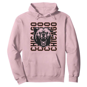 Game Day Football Fan Gift Hoodie Chicago With Bear TS12 Light Pink Print Your Wear