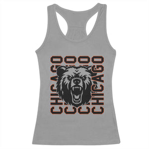 Game Day Football Fan Gift Racerback Tank Top Chicago With Bear TS12 Sport Gray Print Your Wear