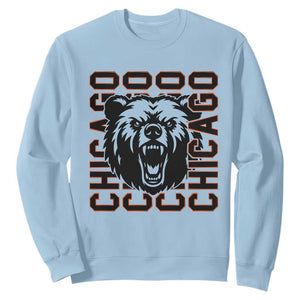 Game Day Football Fan Gift Sweatshirt Chicago With Bear TS12 Light Blue Print Your Wear