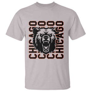 Game Day Football Fan Gift T Shirt Chicago With Bear TS12 Ice Gray Print Your Wear