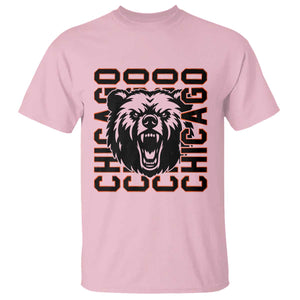 Game Day Football Fan Gift T Shirt Chicago With Bear TS12 Light Pink Print Your Wear