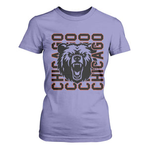 Game Day Football Fan Gift T Shirt For Women Chicago With Bear TS12 Violet Print Your Wear