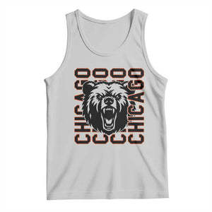 Game Day Football Fan Gift Tank Top Chicago With Bear TS12 Ash Print Your Wear