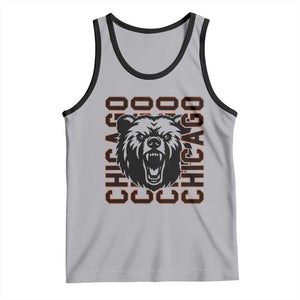 Game Day Football Fan Gift Tank Top Chicago With Bear TS12 Athletic Heather Black Print Your Wear