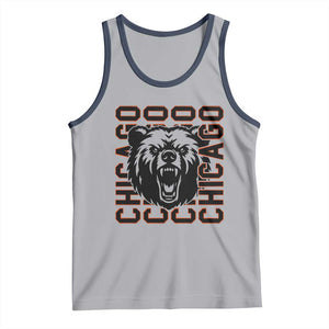 Game Day Football Fan Gift Tank Top Chicago With Bear TS12 Athletic Heather Navy Print Your Wear