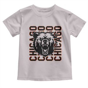 Game Day Football Fan Gift Toddler T Shirt Chicago With Bear TS12 Ice Gray Print Your Wear
