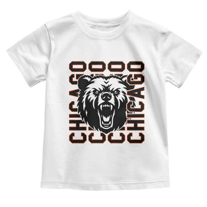 Game Day Football Fan Gift Toddler T Shirt Chicago With Bear TS12 White Print Your Wear