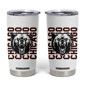 Game Day Football Fan Gift Tumbler Cup Chicago With Bear TS12 White Print Your Wear