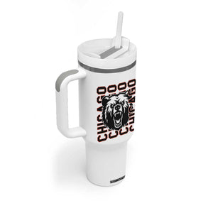 Game Day Football Fan Gift Tumbler With Handle Chicago With Bear TS12 Print Your Wear
