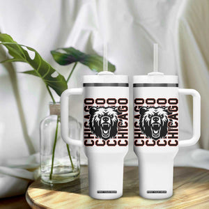 Game Day Football Fan Gift Tumbler With Handle Chicago With Bear TS12 Print Your Wear