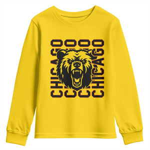 Game Day Football Fan Gift Youth Sweatshirt Chicago With Bear TS12 Daisy Print Your Wear