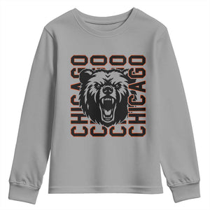 Game Day Football Fan Gift Youth Sweatshirt Chicago With Bear TS12 Sport Gray Print Your Wear