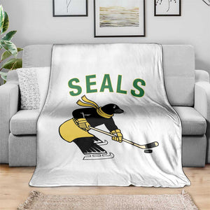 Funny Seal Ice Hockey Player Throw Blanket Winter Sports Gift TS12 Print Your Wear