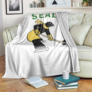 Funny Seal Ice Hockey Player Throw Blanket Winter Sports Gift TS12 Print Your Wear