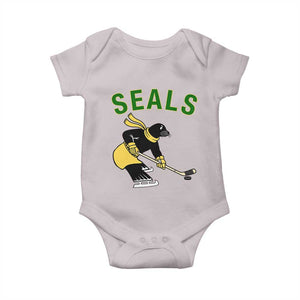 Funny Seal Ice Hockey Player Baby Onesie Winter Sports Gift TS12 Ice Gray Print Your Wear