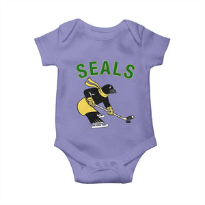 Funny Seal Ice Hockey Player Baby Onesie Winter Sports Gift TS12 Violet Print Your Wear