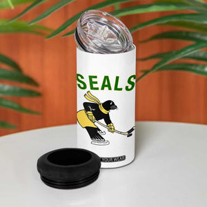 Funny Seal Ice Hockey Player 4 in 1 Can Cooler Tumbler Winter Sports Gift TS12 Print Your Wear
