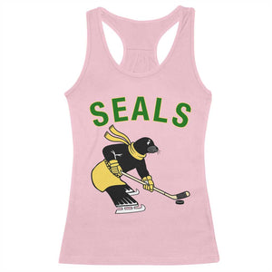 Funny Seal Ice Hockey Player Racerback Tank Top Winter Sports Gift TS12 Light Pink Print Your Wear