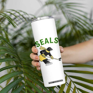 Funny Seal Ice Hockey Player Skinny Tumbler Winter Sports Gift TS12 Print Your Wear