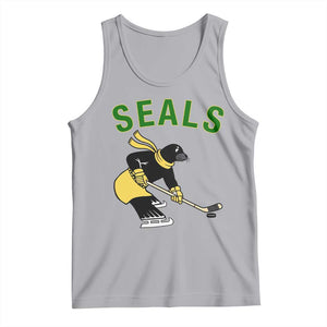 Funny Seal Ice Hockey Player Tank Top Winter Sports Gift TS12 Athletic Heather Print Your Wear