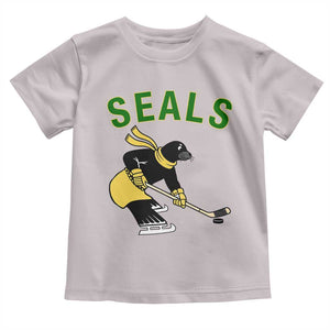 Funny Seal Ice Hockey Player Toddler T Shirt Winter Sports Gift TS12 Ice Gray Print Your Wear