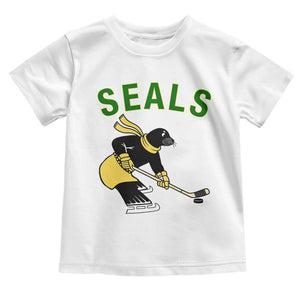 Funny Seal Ice Hockey Player Toddler T Shirt Winter Sports Gift TS12 White Print Your Wear