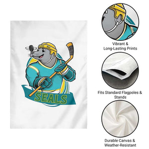 Cute Seal Playing Ice Hockey Garden Flag Funny Winter Sports Gift TS12 Print Your Wear