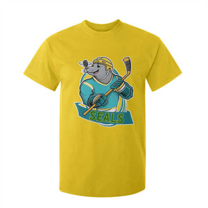Cute Seal Playing Ice Hockey T Shirt For Kid Funny Winter Sports Gift TS12 Daisy Print Your Wear