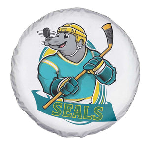 Cute Seal Playing Ice Hockey Spare Tire Cover Funny Winter Sports Gift TS12 Print Your Wear