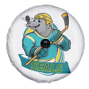 Cute Seal Playing Ice Hockey Spare Tire Cover Funny Winter Sports Gift TS12 Print Your Wear