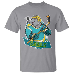 Cute Seal Playing Ice Hockey T Shirt Funny Winter Sports Gift TS12 Sport Gray Print Your Wear